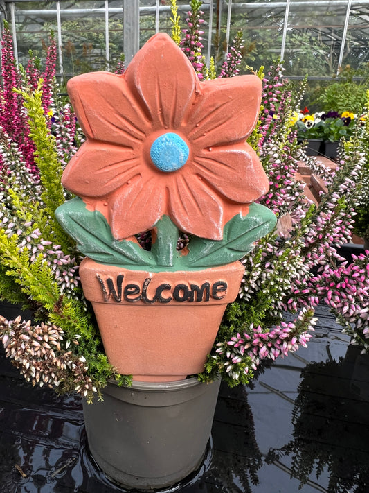 Orange Flower Welcome Sign